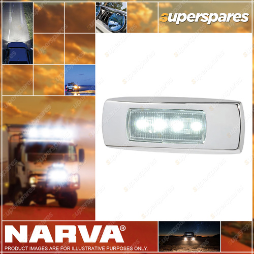 Narva 9-33V Surface Mount LED Front End Outline Marker White With Chrome Cover