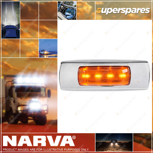Narva 9-33V LED Side Directional Indicator Amber Chrome Cover and 0.5m Cable
