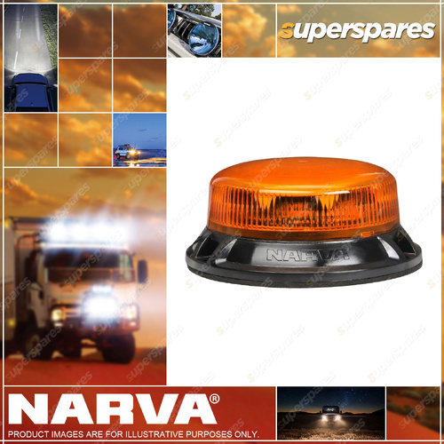 Narva 9-33V Low Profile Eurotech II LED Strobe/Rotator Amber Flange Base