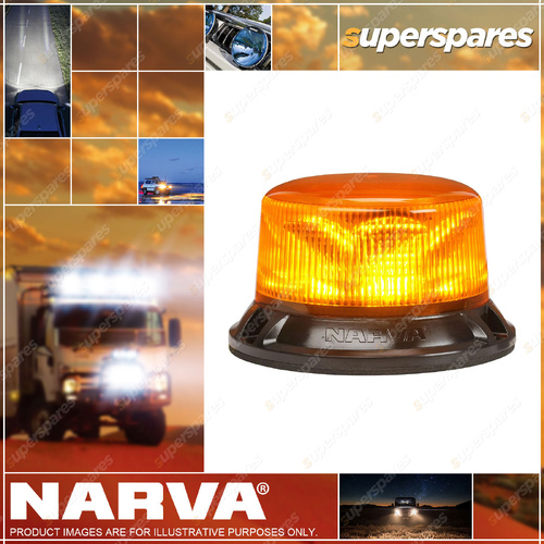 Narva 9-33V Short Profile Eurotech II LED Strobe/Rotator Amber Flange Base