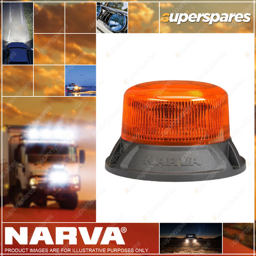 Narva 9-33V Short Profile Eurotech HD LED Strobe/Rotator Amber Flange Base