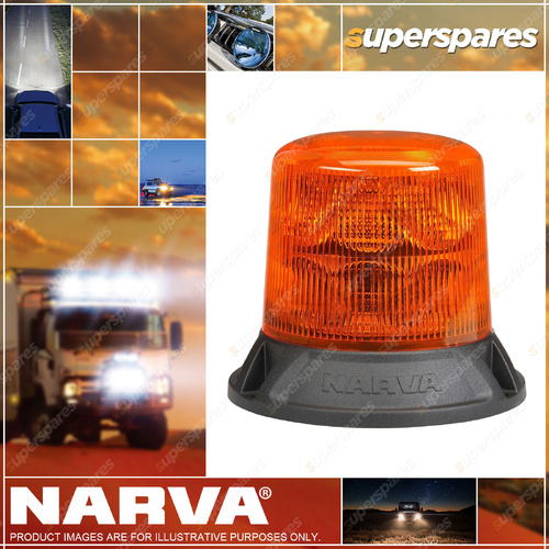Narva 9-33V Tall Profile Eurotech HD LED Strobe/Rotator Amber Flange Base