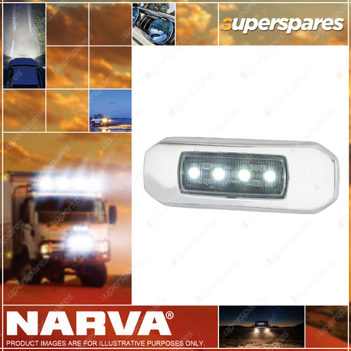 Narva 9-33 Volt LED Courtesy Lamp With White Bezel - Fully Sealed and Waterproof