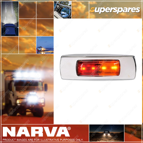 Narva 9-33V LED Side Marker Red/Amber Chrome Cover 0.5M Cable Deutsch Connector