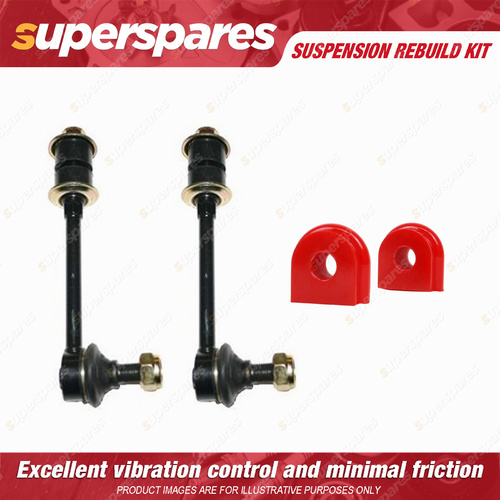 Front Sway Bar Link + 15mm Sway Mount Bushes kit for NISSAN PATROL GU Y61 01-10