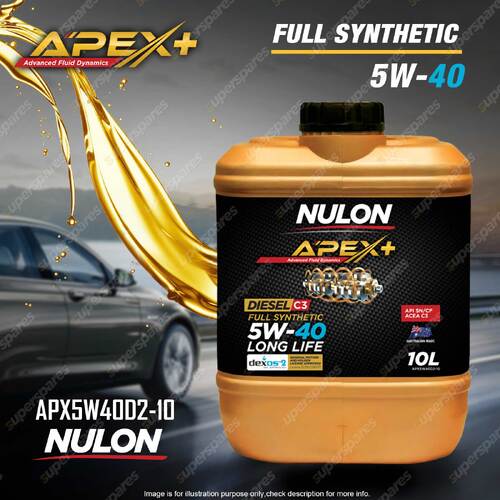 Nulon Full SYN APEX+ 5W-40 Long Life Diesel Engine Oil 10L APX5W40D2-10