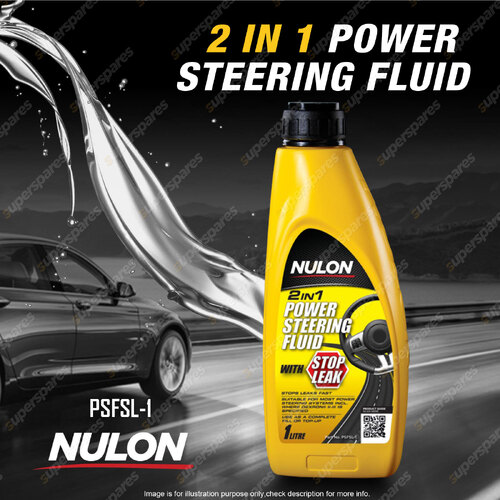 Nulon 2 in 1 Power Steering Fluid with Stop Leak 1L PSFSL-1 1 Litre