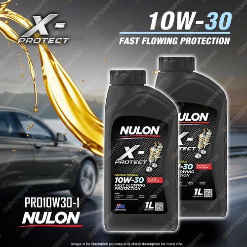 2x Nulon X-Protect 10W30 Fast Flowing Protection Eng Oil 1L PRO10W30 Ref PM10W30