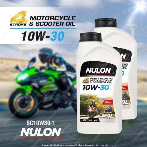2 x Nulon 10W-30 Scooter and Motorcycle Engine Oil 1L SC10W30-1 API SL JASO MA2