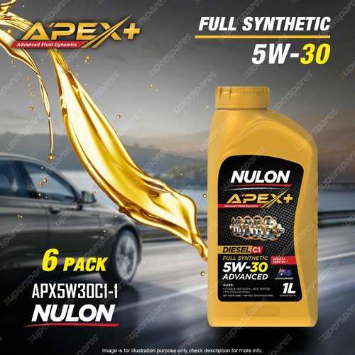 6 x Nulon APEX+ Diesel 5W-30 Advanced C1 Engine Oil 1L APX5W30C1-1