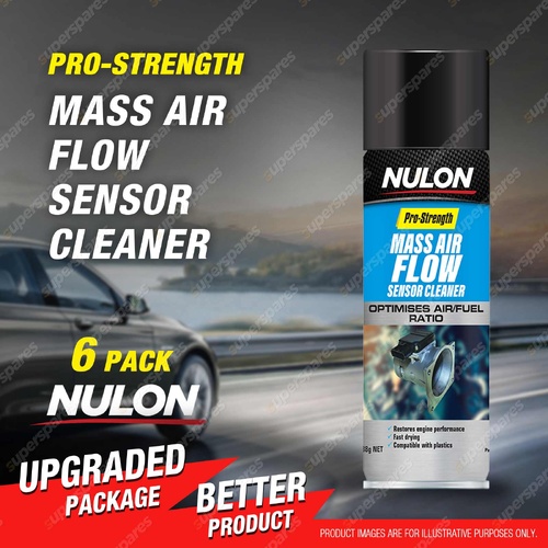 6 x Nulon Pro-Strength Mass Airflow Sensor Cleaner Increases Power MAFC300
