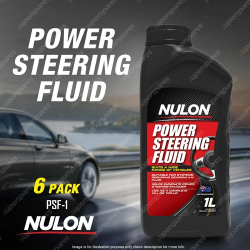 6 x Nulon Power Steering Fluid 1L PSF-1 1 Litre Quality Guarantee