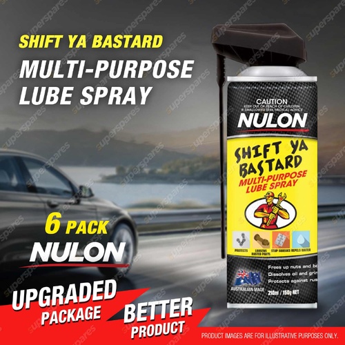 6 x Nulon Shift Ya Bastard Multi-Purpose Lube Spray 150g SHIFT150