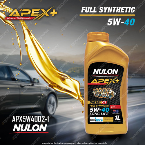 Nulon Full SYN APEX+ 5W-40 Long Life Diesel Engine Oil 1L APX5W40D2 Ref SYND5W40