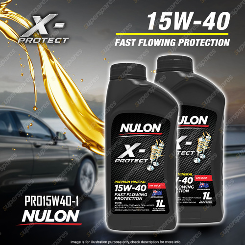 2x Nulon X-Protect 15W-40 Everyday Protection Engine Oil 1L PRO15W40 Ref PM15W40