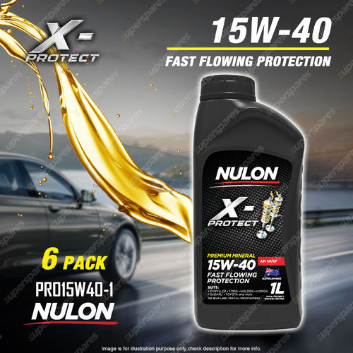 6x Nulon X-Protect 15W-40 Everyday Protection Engine Oil 1L PRO15W40 Ref PM15W40