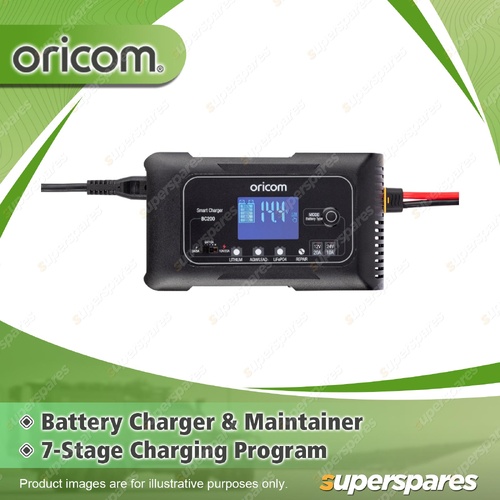 Oricom 20Amp Battery Charger and Maintainer - 7-Stage Charging Program BC200