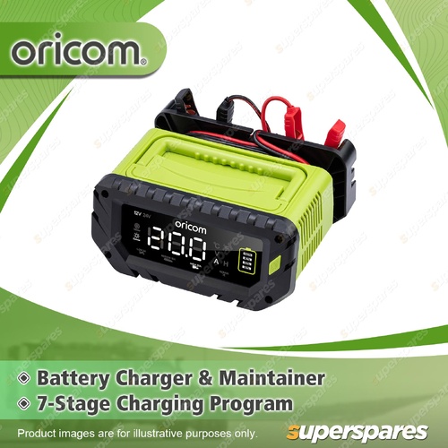 Oricom 20Amp Battery Charger and Maintainer - 7-Stage Charging Program BC210