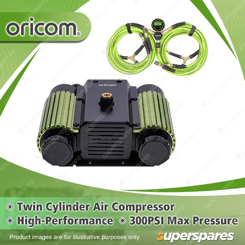 Oricom Twin Cylinder Air Compressor Kit - with MTDi4 Infl Defl 4 Tyres AIR40KIT