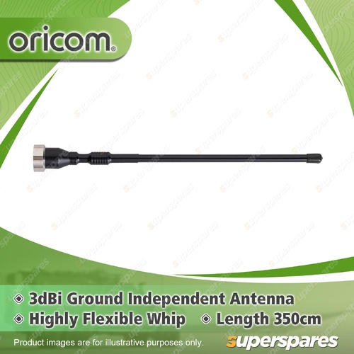 Oricom 3dBi UHF CB Coaxial Dipole Antenna - NMO Connector Flexible Whip ANU060