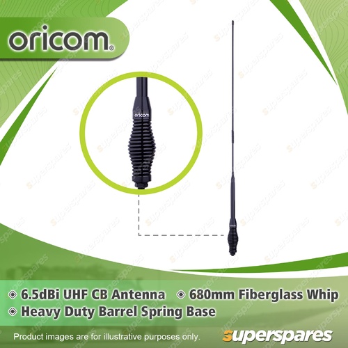 Oricom 6.5dBi 96cm UHF CB Antenna - with Fibreglass & Whip Elevated Feed ANU230