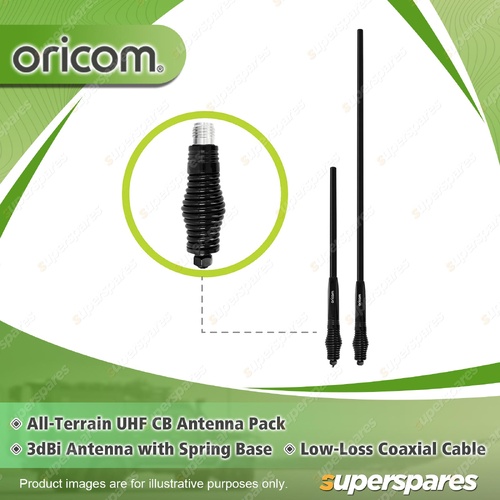 Oricom All-Terrain UHF CB Antenna Pack - for Low High Gain 3dBi 6.5dBi ANU906AT