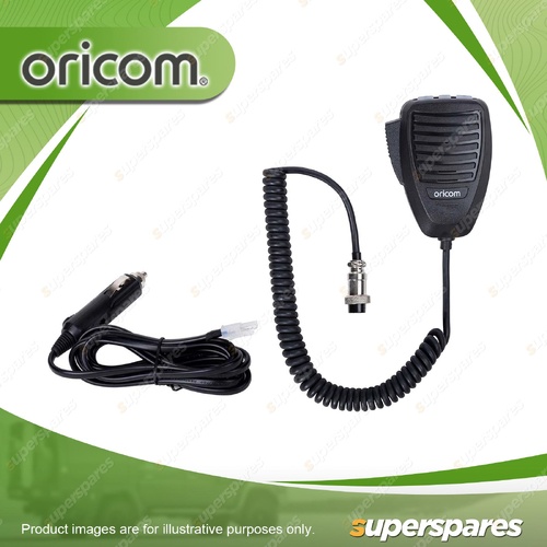 Oricom Microphone & 12V DC Power Cable - Suit 5W UHF CB Radios MIC050 & 2U0009