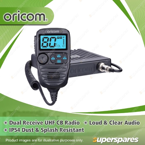 Oricom Premium Dual Receive UHF CB Radio - with Heavy Duty Microphone DTX4200X