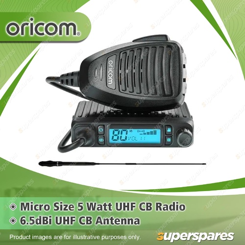 Oricom Micro Size 5 Watt UHF CB Radio & 6.5dBi 880mm Antenna - DTX4300VP
