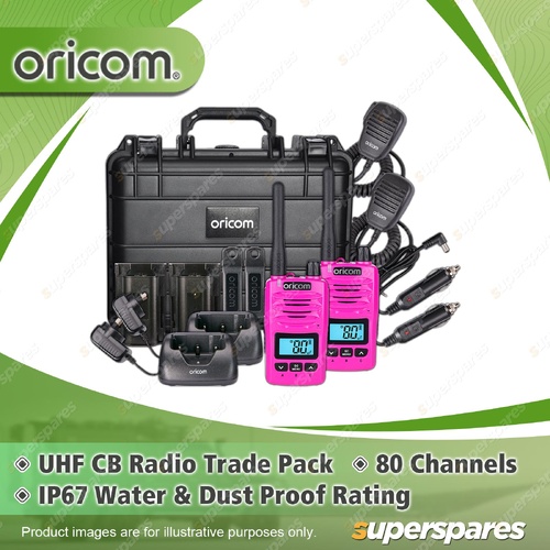 Oricom 5 Watt Handheld UHF CB Radio Trade Pack - Twin Pink Radios DTXTP600PNK