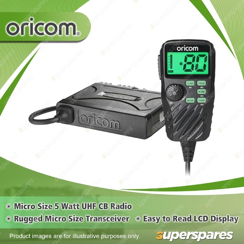 Oricom Micro Size 5W UHF CB Radio - with Controller Speaker Microphone UHF390R