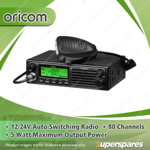 Oricom 5 Watt DIN Size UHF CB Radio - with Microphone & Bracket UHF400R