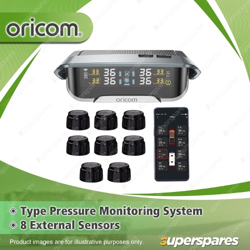 Oricom Tyre Pressure Monitoring System - Include 8 External Sensors TPMS10-8E