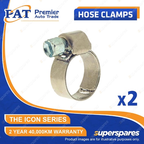 PAT ICON Series Fuel Hose Clamps - Extended Band Size 9-17mm Pack of 2
