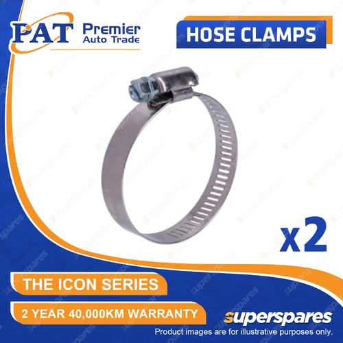 PAT ICON Series Hose Clamps - Perforated Part Stainless 33-57mm Pack of 2