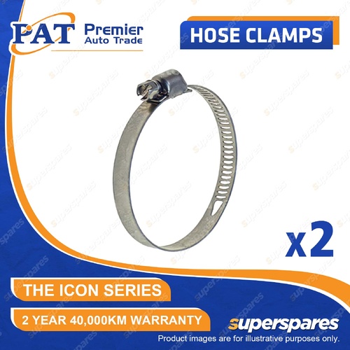 PAT ICON Series Hose Clamps - Perforated Full Stainless 17-38mm Pack of 2