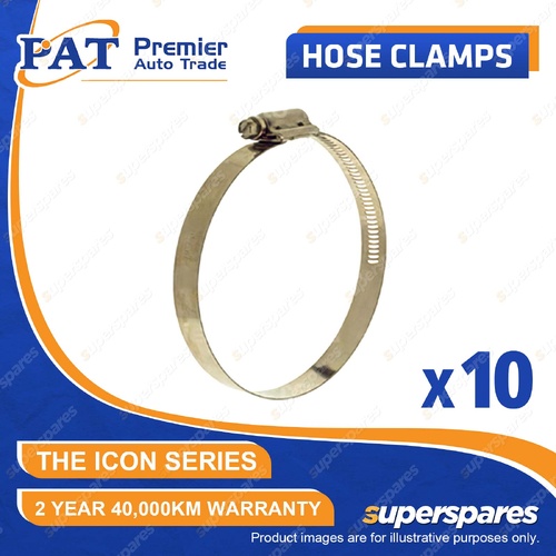 PAT ICON Series Hose Clamps - Heavy Duty Full Stainless 143-216mm Pack of 10