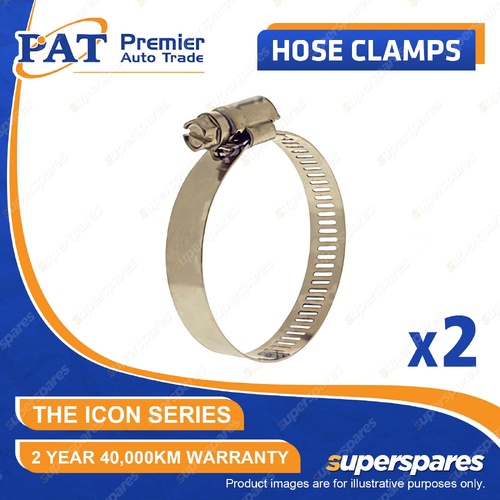 PAT ICON Series Perforated Hose Clamps - 316 Stainless 33-57mm Pack of 2