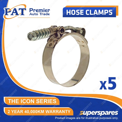 PAT ICON Series Hose Clamps - T Bolt Part Stainless 201-213mm Pack of 5