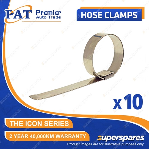 PAT ICON Series Hose Clamps - Preformed Band 38mm Clamp Pack of 10
