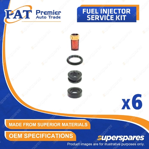 6 Pcs PAT Fuel Injector Service Kits for Nissan Patrol Safari 4.2L TB42E I6 12V