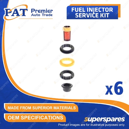 6 Pcs PAT Fuel Injector Service Kit for Alfa Romeo 156 Spider 2.5L 3.0L 97-05