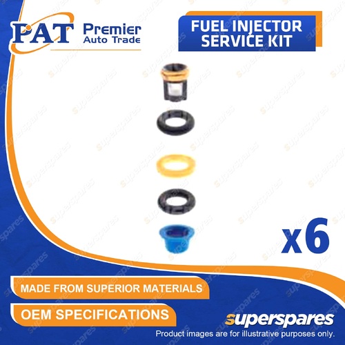 6 Pcs PAT Fuel Injector Service Kit for BMW 323i 325i 325is E30 2.3L 2.5L 83-93