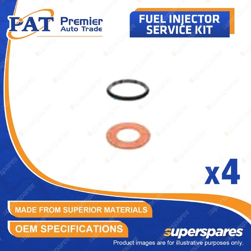 4 Pcs PAT Fuel Injector Service Kit for Nissan Navara D22 D40 Pathfinder R51