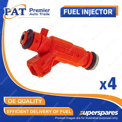 4 Pcs PAT Orange Fuel Injectors for Peugeot 206 307 1.6L TU5JP4 TUJP4 99-08