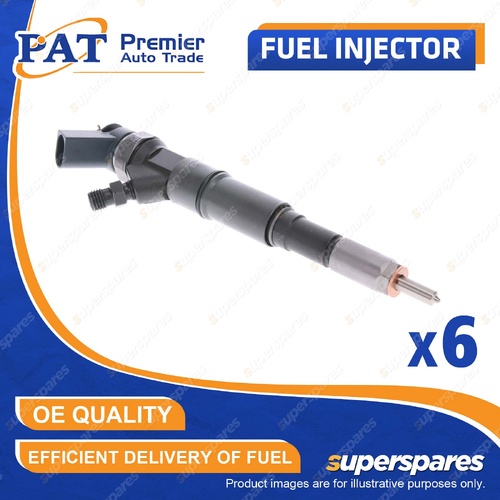6 Pcs PAT Fuel Injectors for BMW 530D E61 X5 E53 3.0L M57D30TU I6 24V 2004-2010