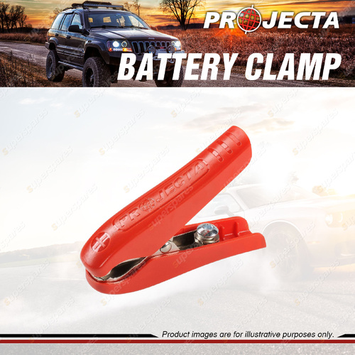 Projecta 100 Amp Positive Solid Brass Battery Clamp Battery Starter Jump Red