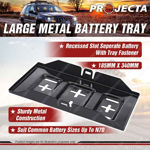 Projecta Universal Large Metal Battery Tray Dual Kit Suite N70 185x340mm