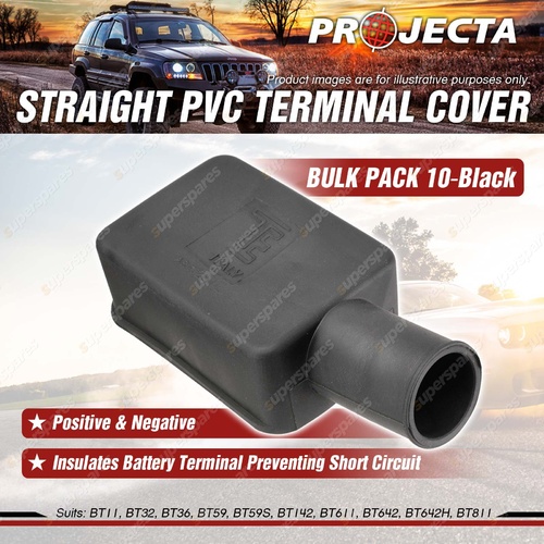 Projecta Straight PVC Terminal Cover - Black Pack 10 Premium Quality