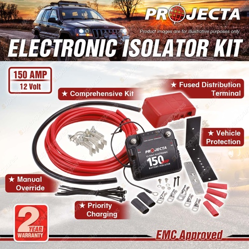 Projecta 12 Volt 150AMP Electronic Isolator Kit suit Dual and Triple Battery